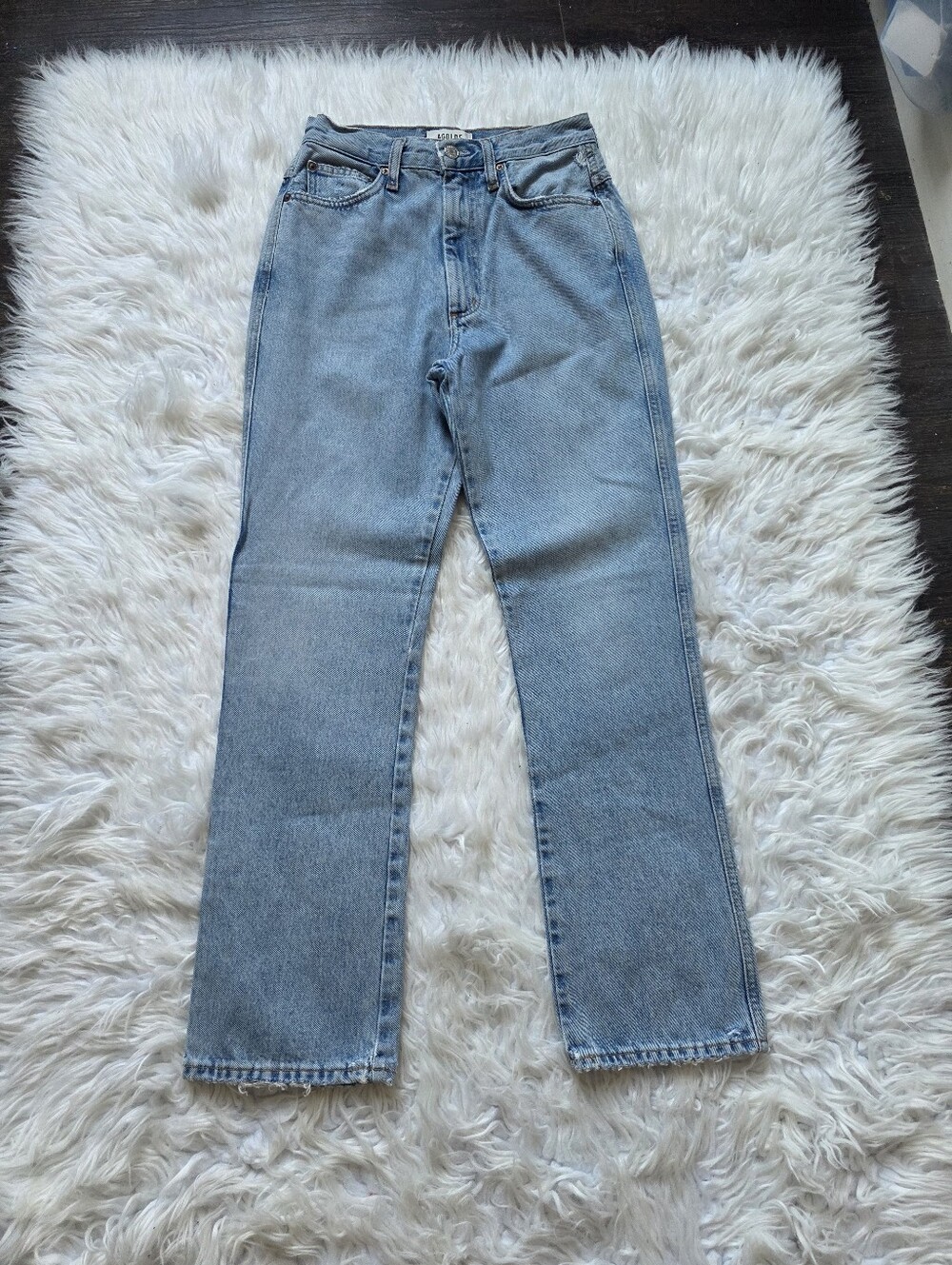 Agolde Washed Light Blue Bootcut Jeans